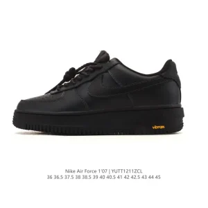 Nike Air Force 1 '07 Low White Leather Sneakers with Air Cushioning