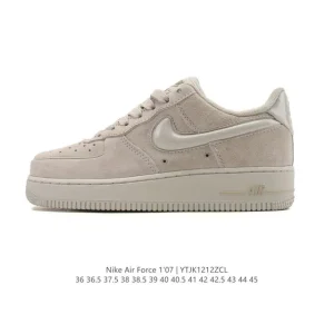 Nike Air Force 1 '07 Low White Leather Sneakers with Air Cushion