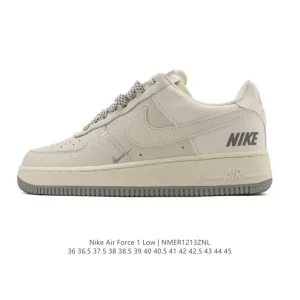 Nike Air Force 1 07 Low White Leather Sneakers with Air Cushion